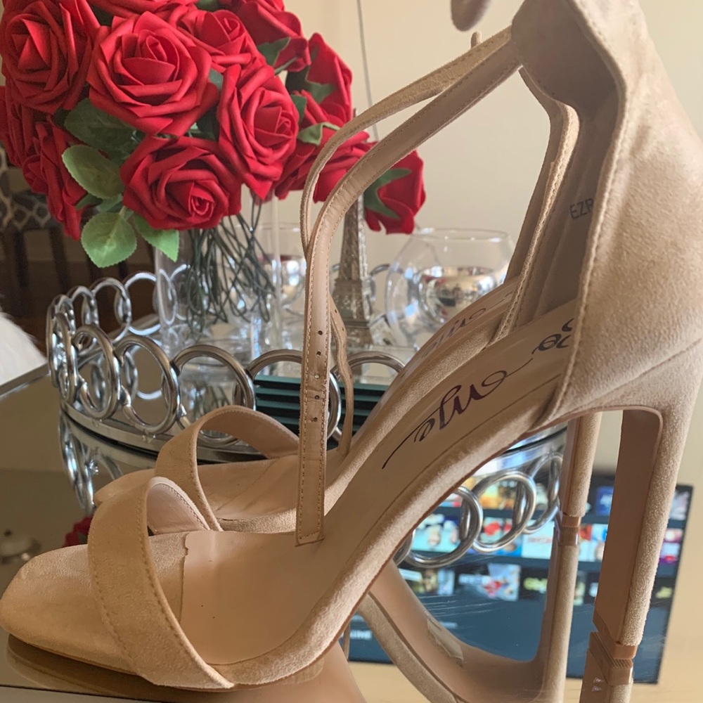 Cream Ankle Strap Heels